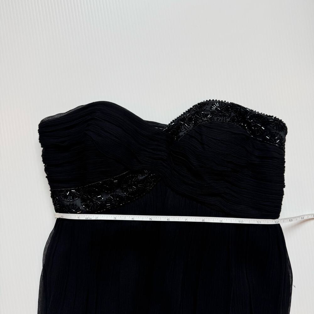 Maggy London Black Silk Strapless Beaded Dress Women’s 2 Evening Occasion Event - Picture 12 of 16